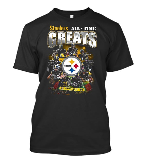 Steelers All Time Greats Legends Team Photo Collage T-Shirt