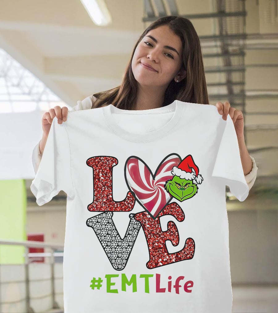 Love Grinch Heart #EMTLife T-Shirt