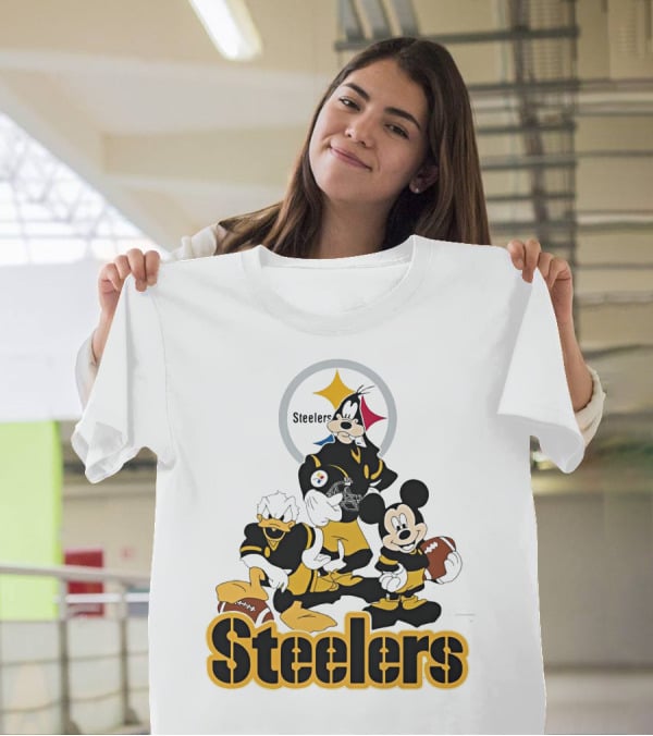 Mickey Donald Goofy Pittsburgh Steelers Football Characters T-Shirt