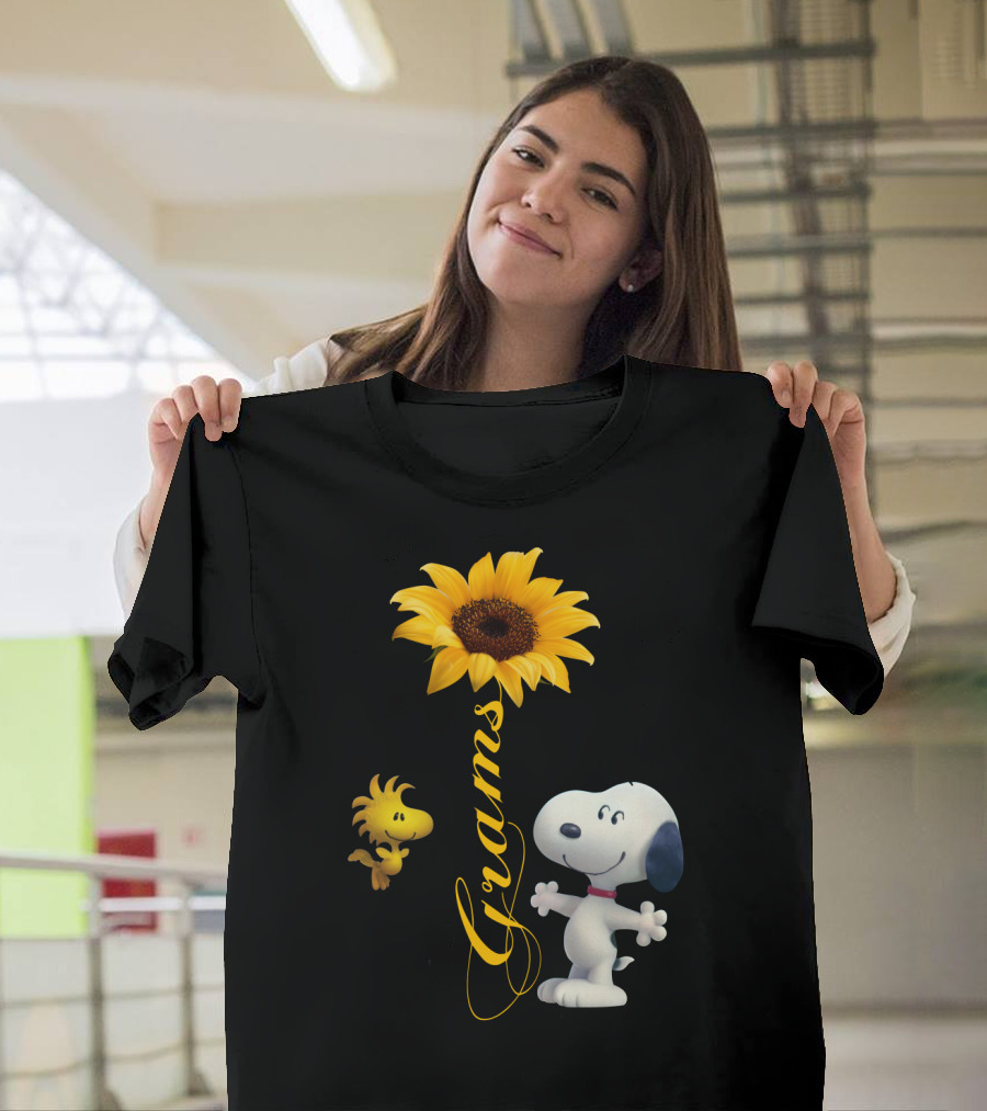 Snoopy Woodstock Sunflower Grams T-Shirt