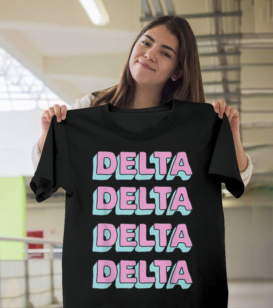 Delta Delta Delta Tri Delta Greek Sorority Pastel Text T-Shirt