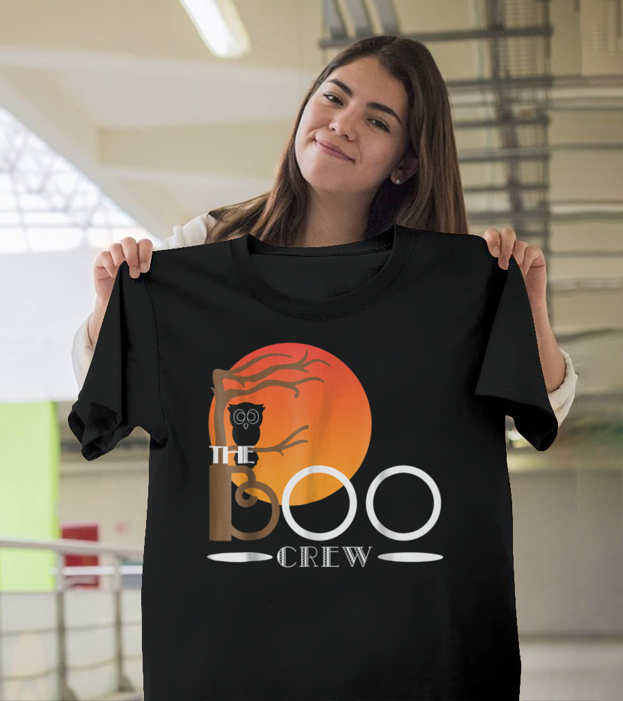 The Boo Crew Funny Halloween Ghost Gang Owl Squad T-Shirt