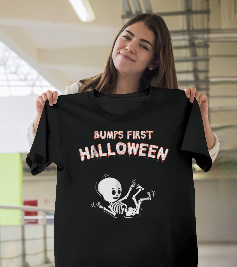 Bump's First Halloween Skeleton Baby Mom To Be T-Shirt