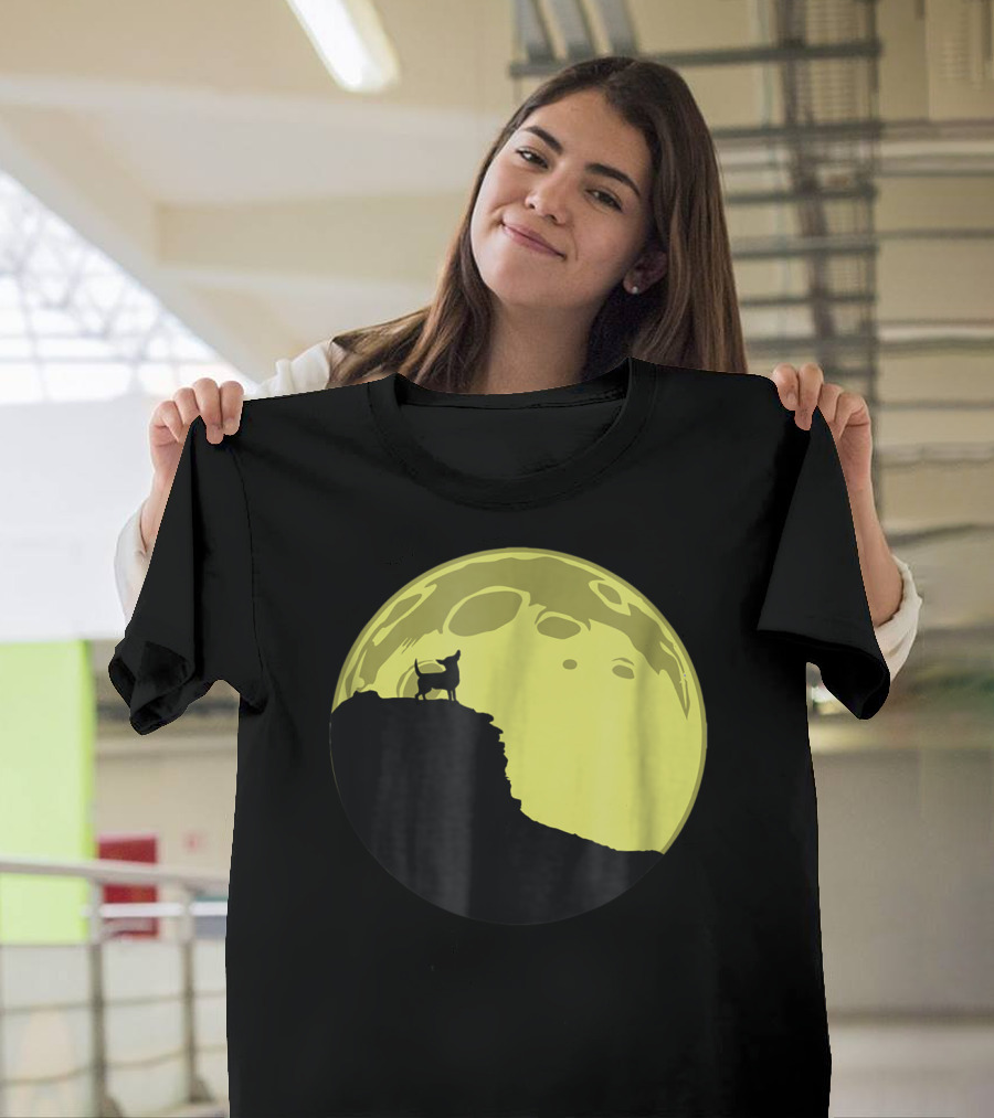 Chihuahua Silhouette Against Full Moon T-Shirt