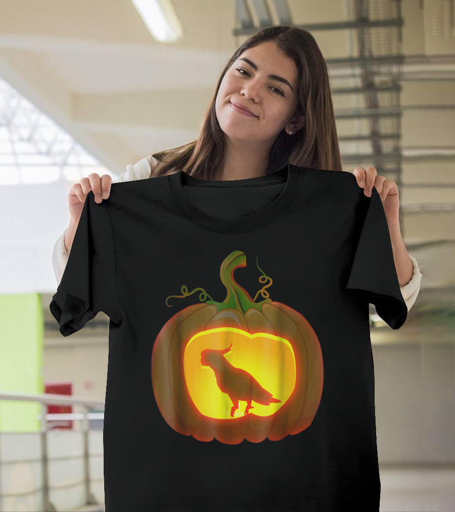 Cockatoo Pumpkin Silhouette Halloween Carving T-Shirt