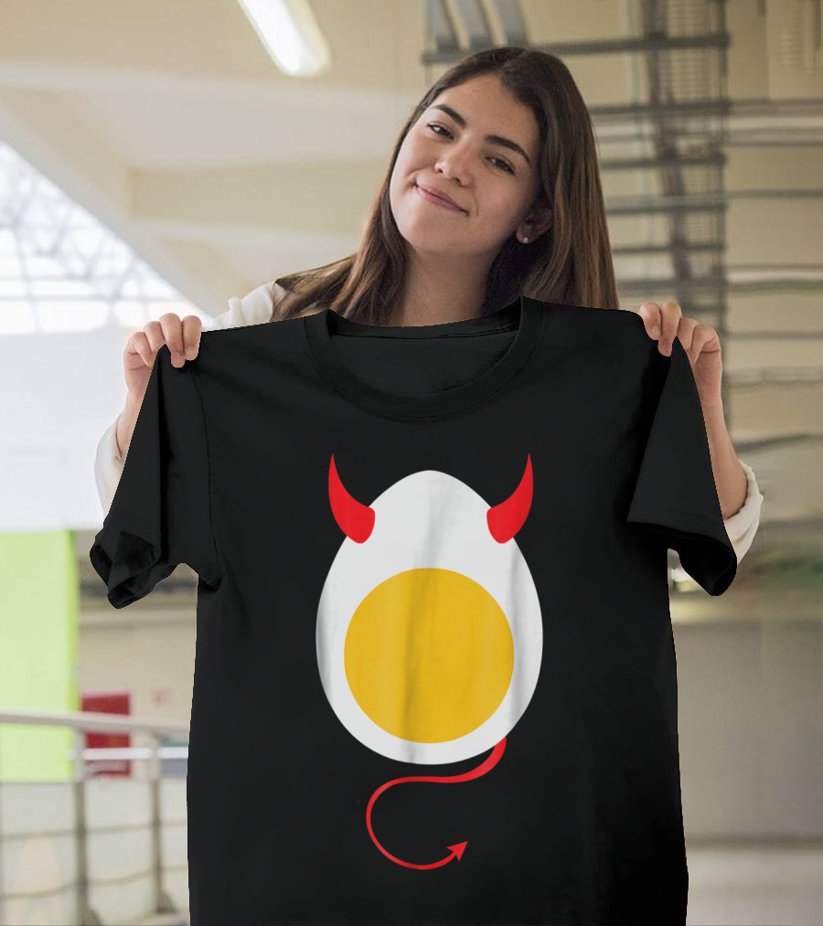 Deviled Egg with Red Horns and Tail T-Shirt