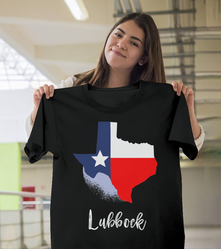 Lubbock Texas Lone Star State Texan Texas Flag Map T-Shirt