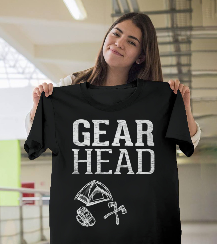 Gear Head Tent Backpack Axes T-Shirt
