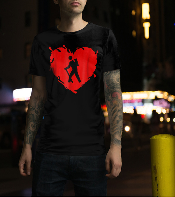 I Love Hiking Heart Hiker Camper Trails Lover T-Shirt