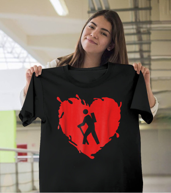 I Love Hiking Heart Hiker Camper Trails Lover T-Shirt