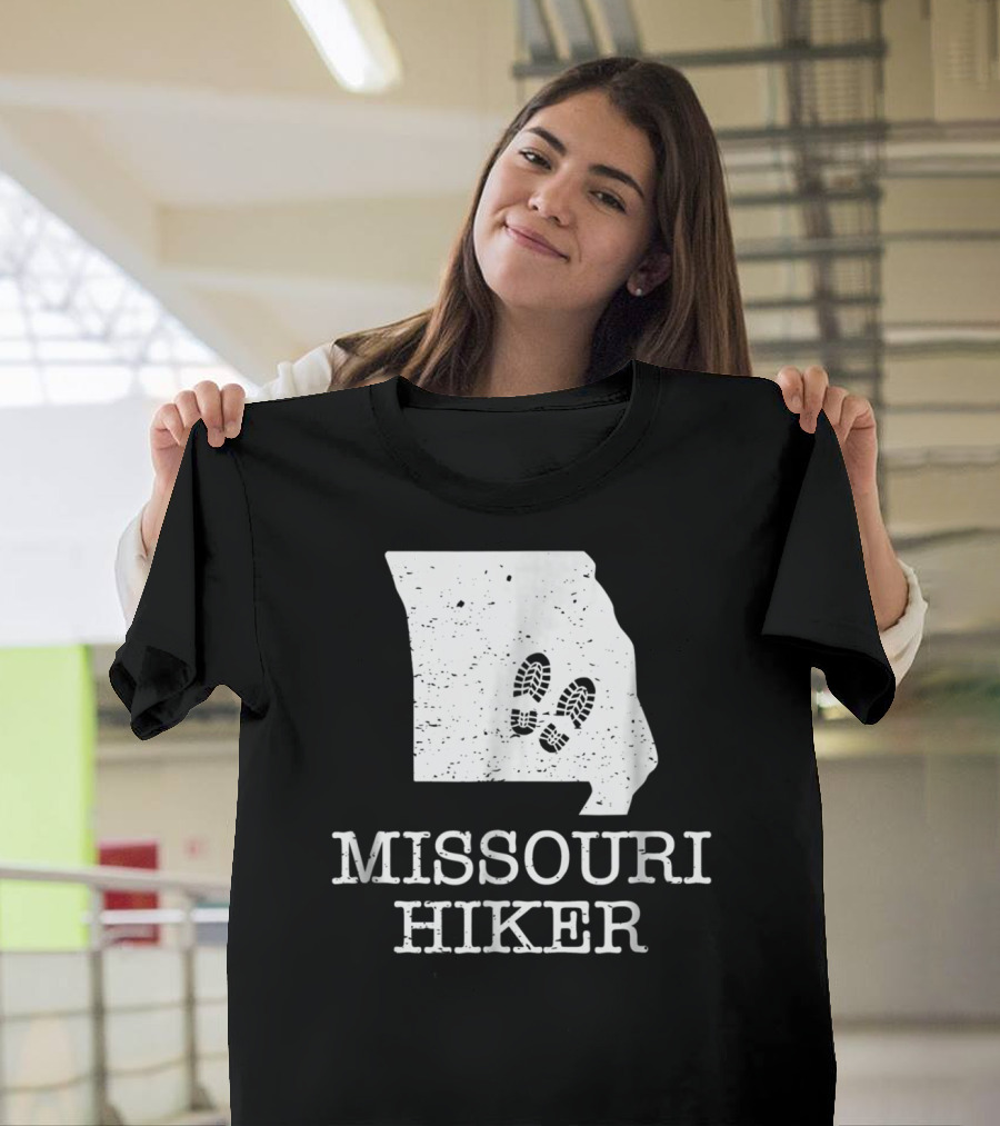 Missouri Hiker State Footprint Trail Adventure T-Shirt