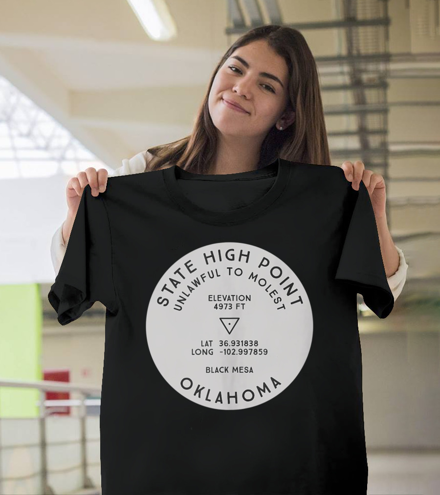 State High Point Black Mesa Oklahoma Elevation 4973 Feet T-Shirt