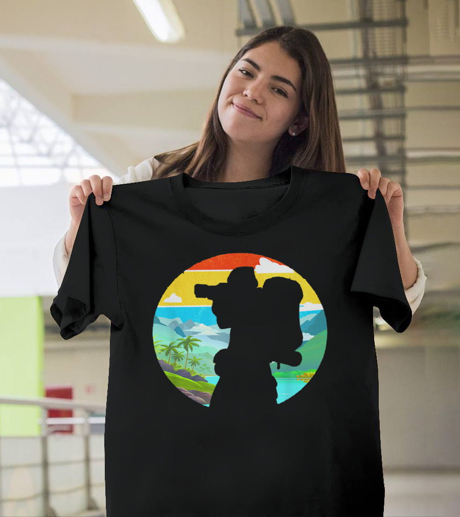 Vintage Photography Hiking Adventure Scene Sunset T-Shirt