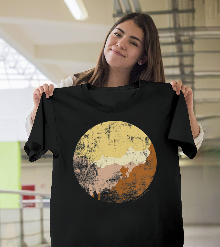 Mountain Climbing Adventure in Vintage Landscape T-Shirt