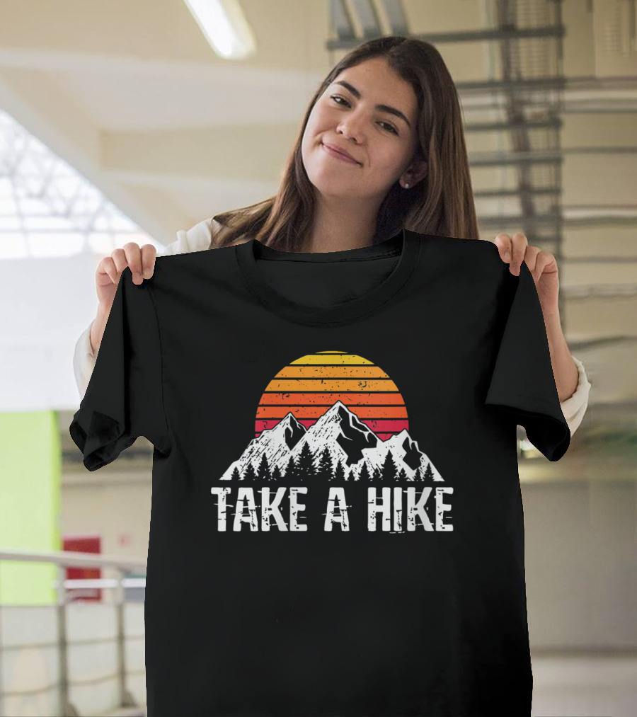 Retro Take A Hike Vintage Mountain Sunset T-Shirt