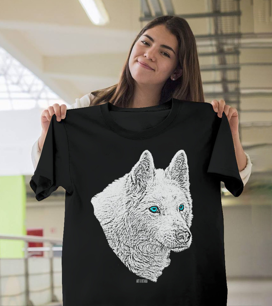 Siberian Husky Blaue Augen Weiãÿer Art of Kendall T-Shirt
