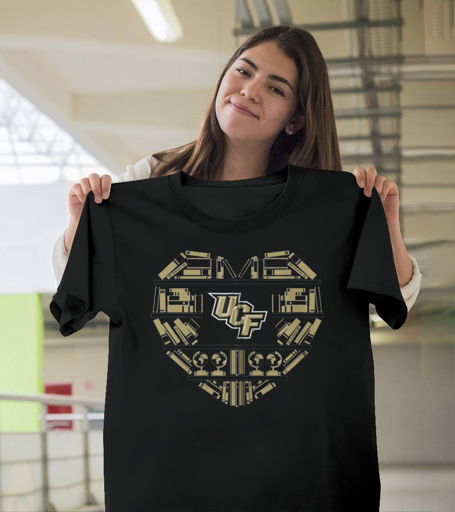 UCF Knights Heart with Books and Globes Team T-Shirt