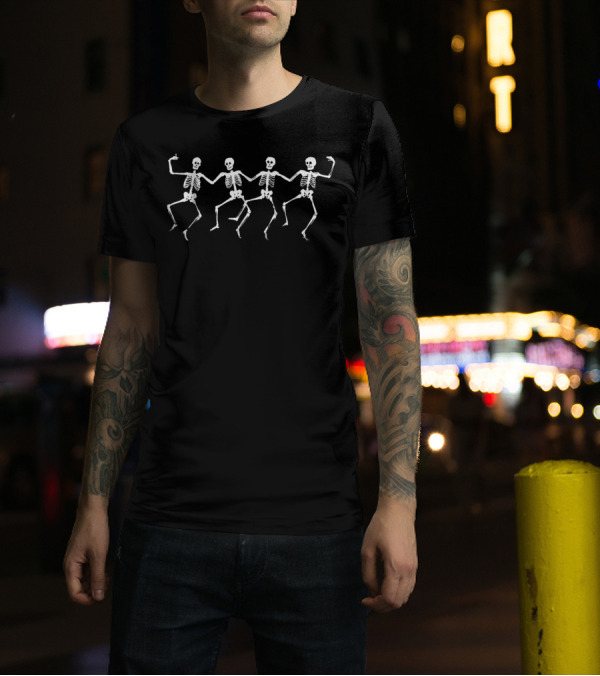 Spooky Dancing Skeletons Classic White Halloween Party T-Shirt