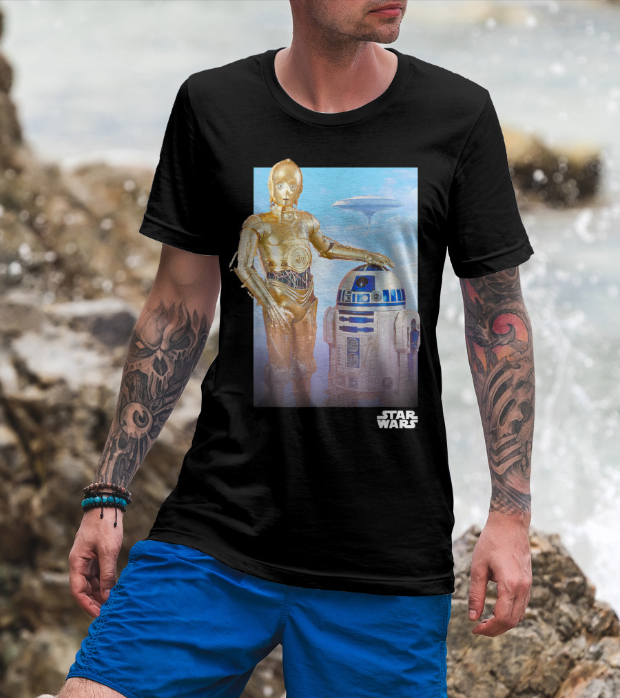 Star Wars R2D2 C3PO Cloud City T-Shirt