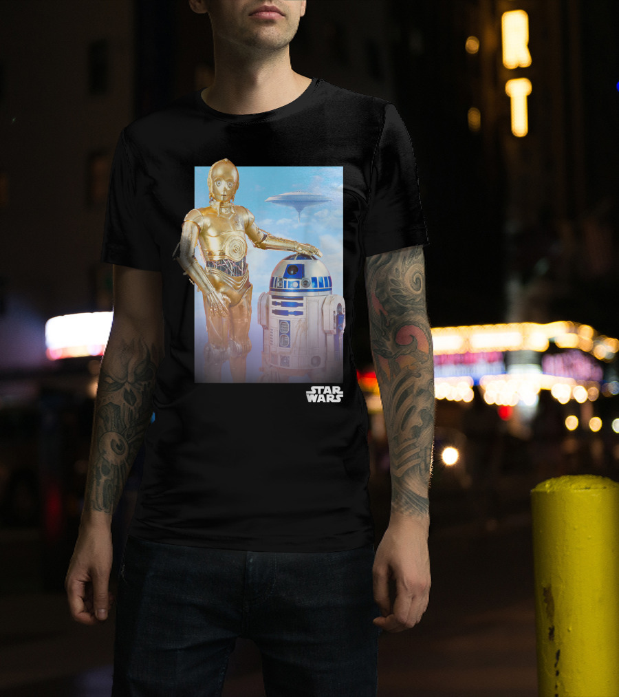 Star Wars R2D2 C3PO Cloud City T-Shirt