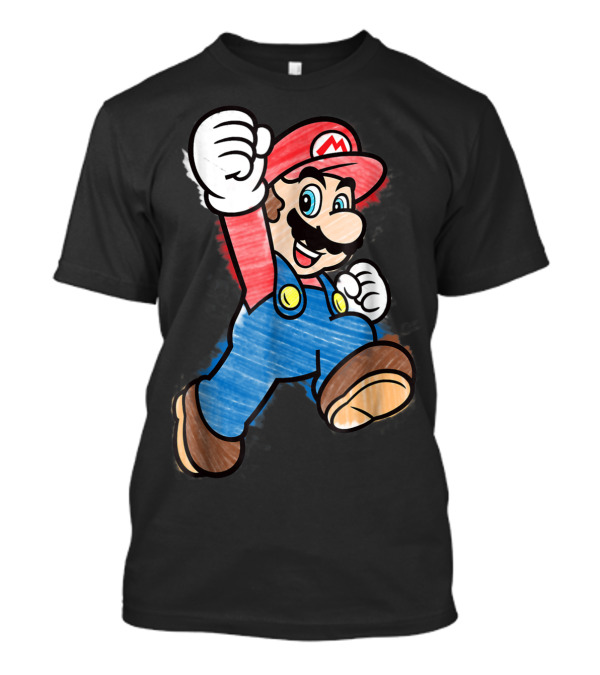 Super Mario Marker Colors Vibrant Character T-Shirt