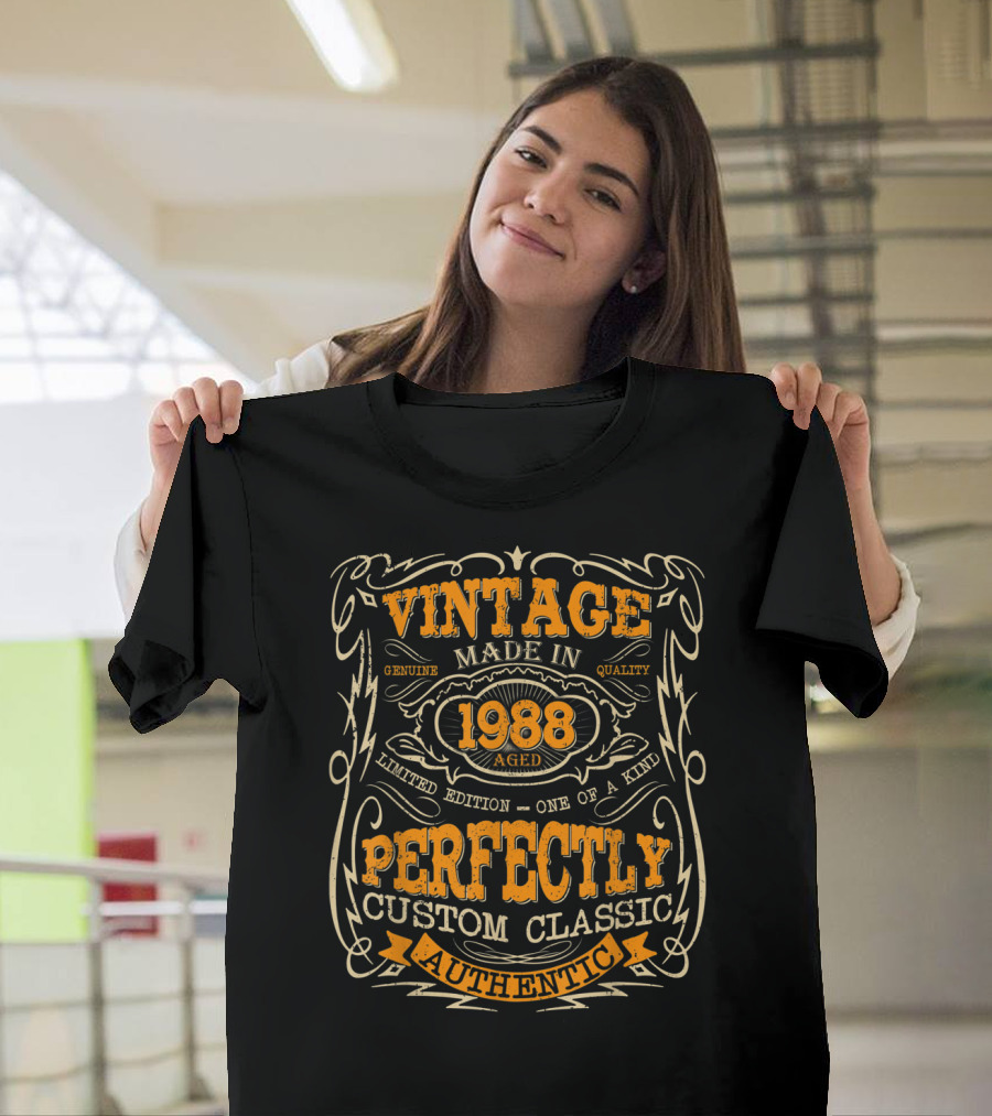 Vintage Made in 1988 Perfectly Custom Classic Authentic T-Shirt