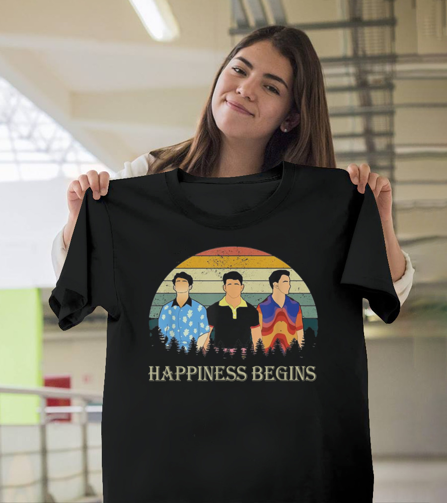 Happiness Begins Cool Brothers T-Shirt