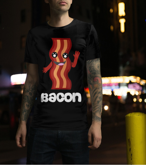 Funny Bacon Duo Valentines Halloween Simple T-Shirt
