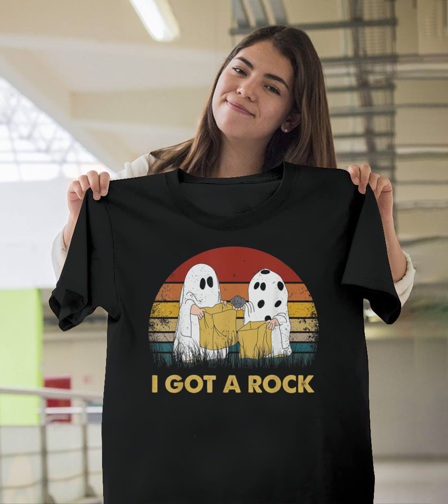 I Got A Rock Peanuts Halloween Ghosts Retro Sunset T-Shirt