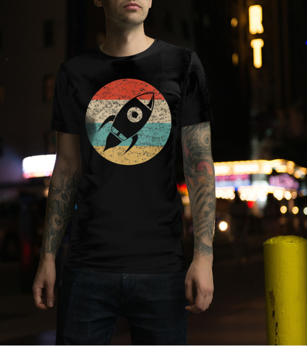 Retro Rocket Space Vintage Spaceship For Science Lovers T-Shirt
