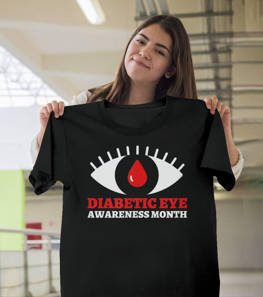 Diabetic Eye Awareness Month Red Teardrop Eye T-Shirt