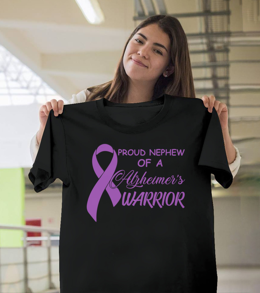 Proud Nephew of a Alzheimer's Warrior Purple T-Shirt