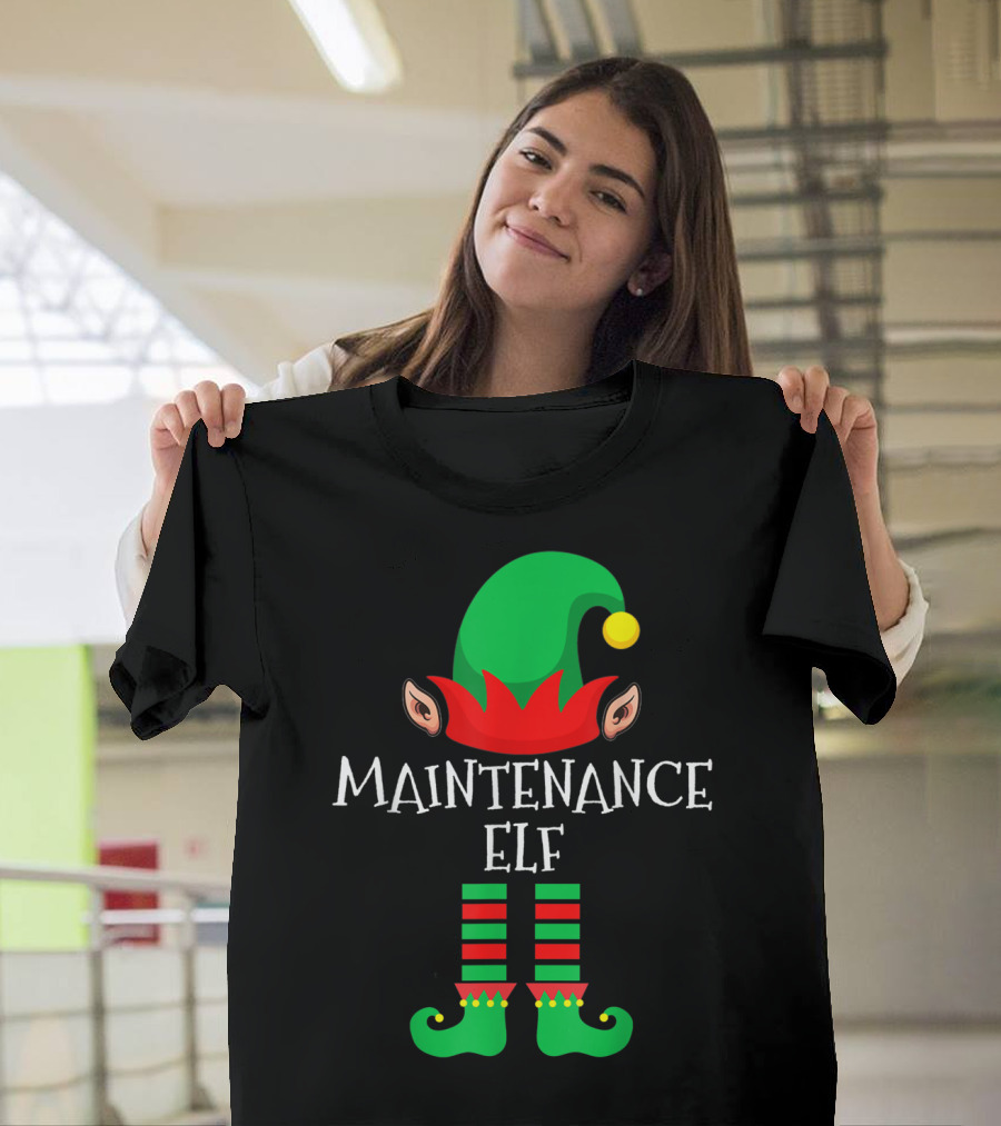 Maintenance Elf Funny Engineer Repair Christmas Costume T-Shirt