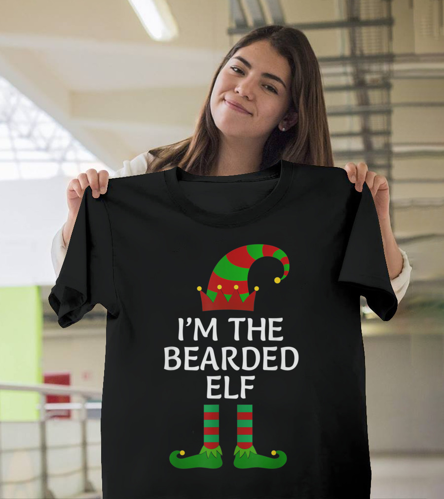 I'm The Bearded Elf Mens Matching Group Family Holiday T-Shirt