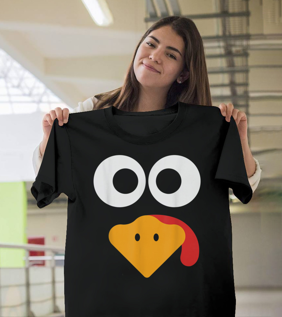 Cute Turkey Face Thanksgiving Humor T-Shirt