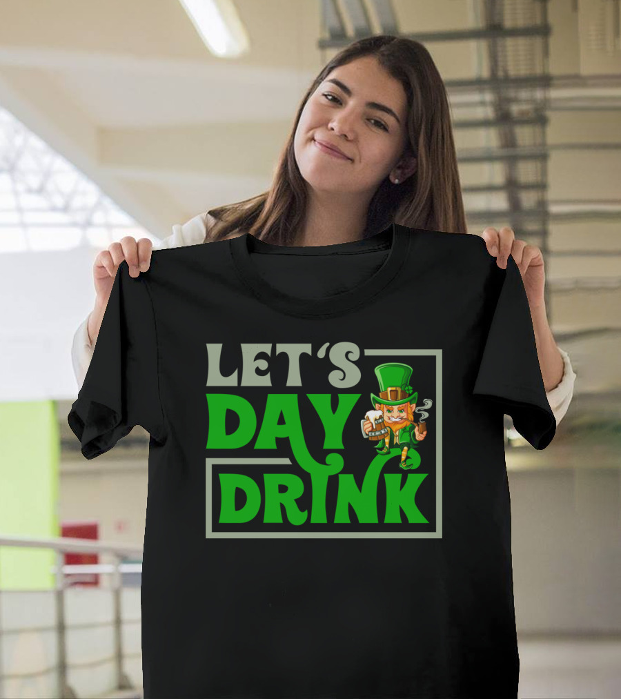 Funny Let's Day Drink with Leprechaun St Patrick's Day T-Shirt