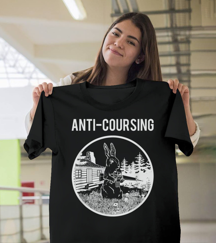 ANTI-COURSING Rabbit Bun Hunting House and Forest T-Shirt