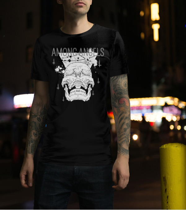 Among Angels Skull Gothic Pastel Goth Grunge Starry Splatter T-Shirt