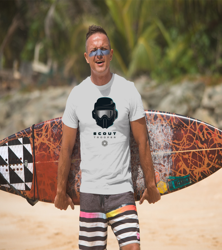 Scout Trooper Helmet With Galactic Empire Emblem T-Shirt