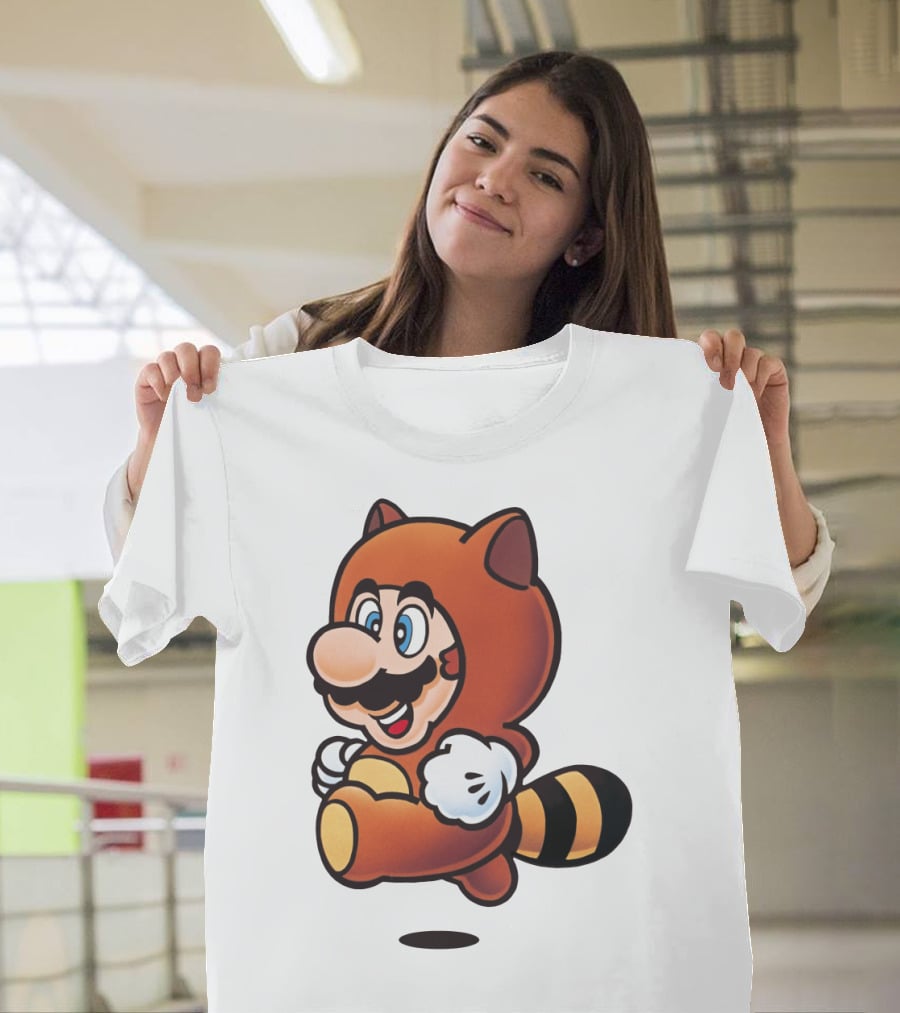 Tanooki Mario Super Leaf Power-Up Classic Look T-Shirt