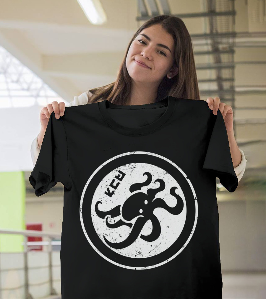 Splatoon-Inspired Octopus Emblem With Inkling Script Circle T-Shirt