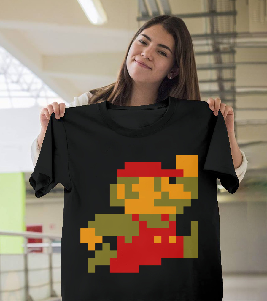 Classic 8-Bit Mario Pixel Art Character T-Shirt