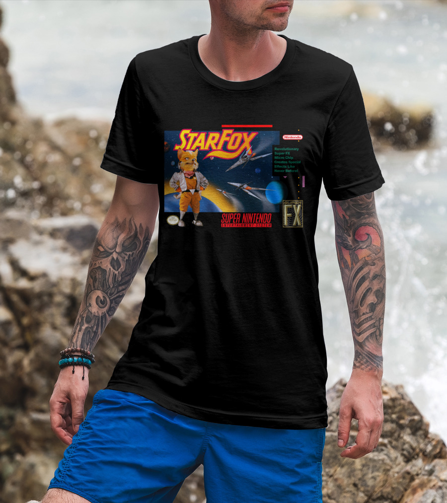 Star Fox Super Nintendo Entertainment System Super FX Chip Nintendo Game Box T-Shirt