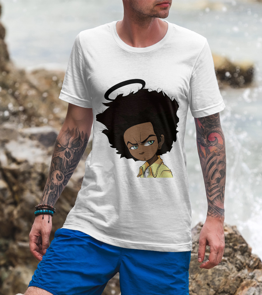 TBD7 Boondocks Huey Freeman Anime Halo T-Shirt