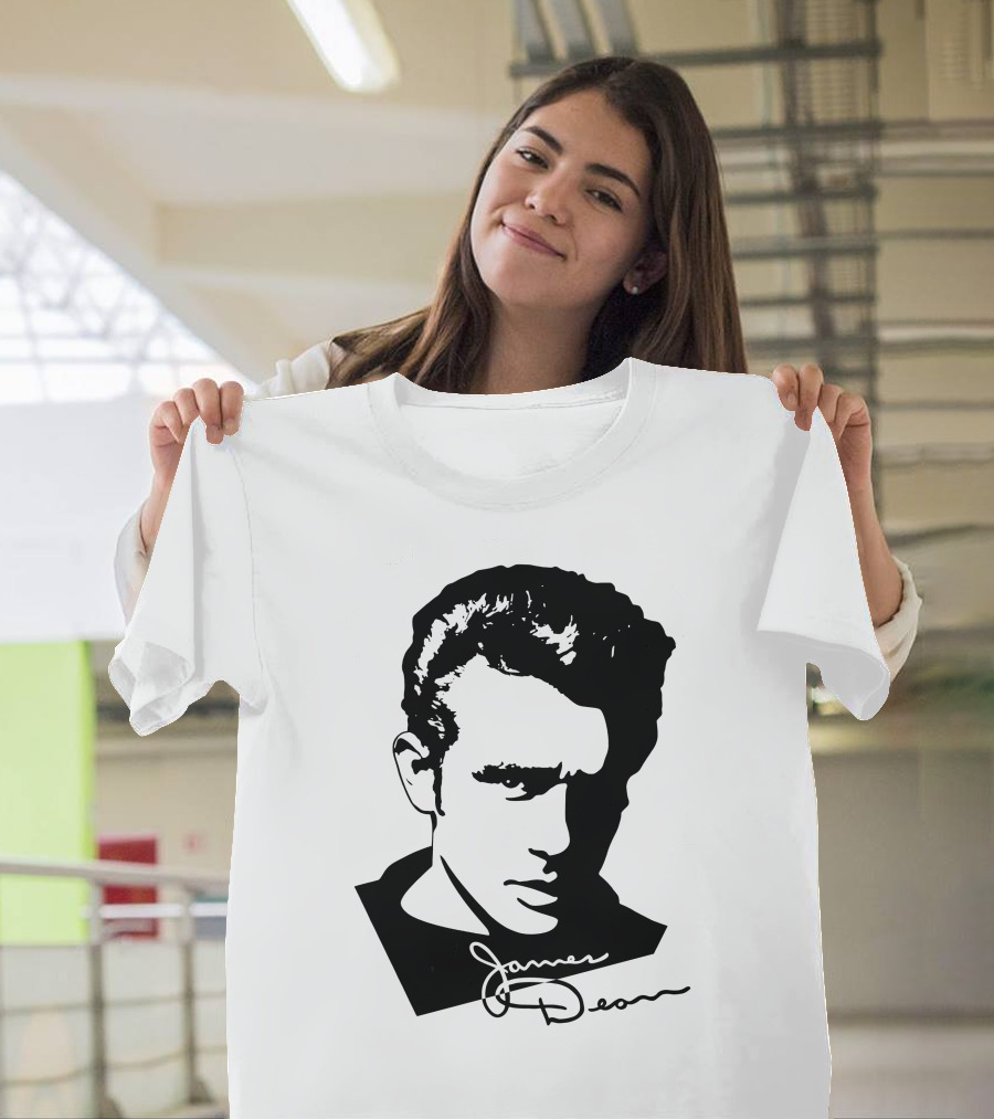 James Dean Portrait With Signature T-Shirt