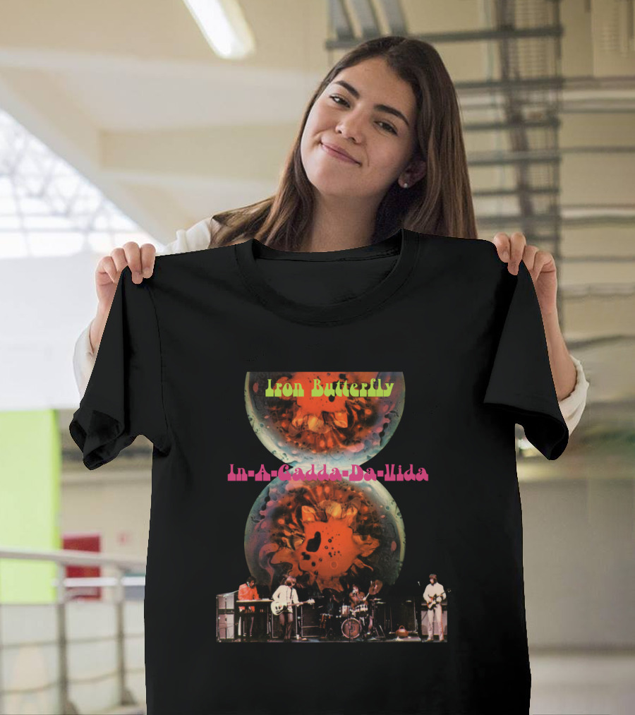 Iron Butterfly In-A-Gadda-Da-Vida Album Cover Retro Band Performance T-Shirt