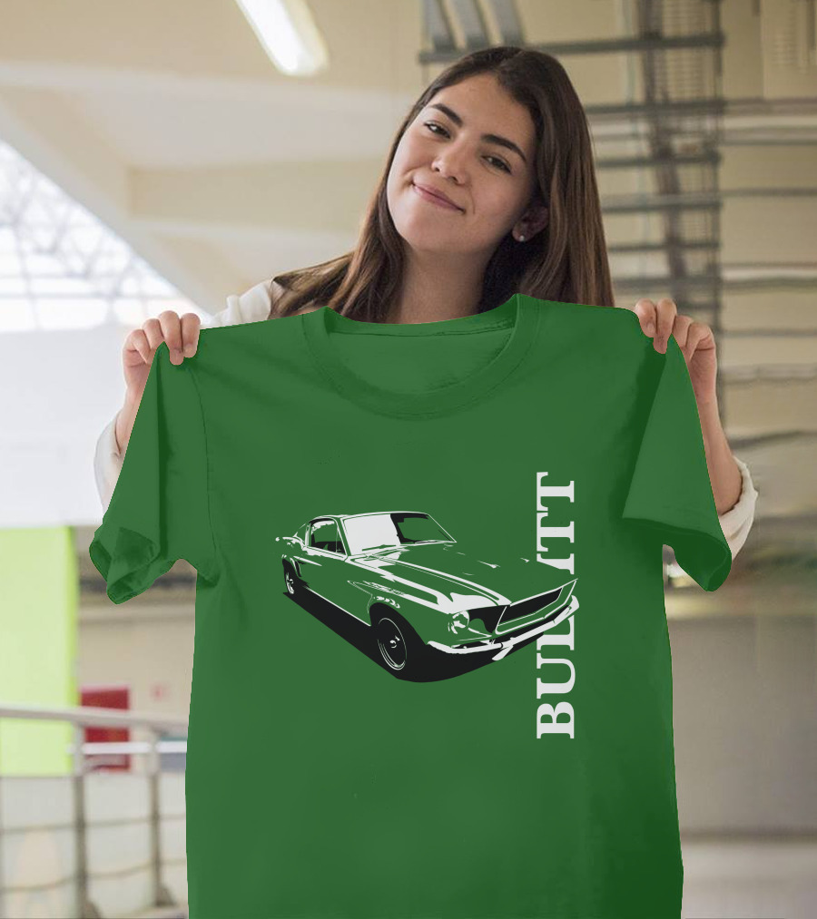 Bullitt Classic Car Green Mustang T-Shirt