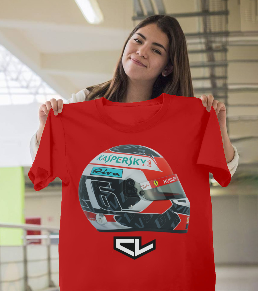 Kaspersky Riva Hublot Ferrari F1 Helmet CL Charles Leclerc 16 T-Shirt