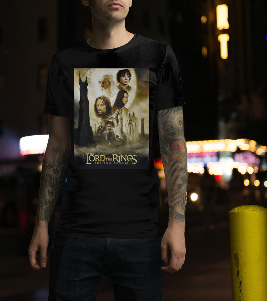 The Lord Of The Rings The Two Towers Movie Characters And Towers T-Shirt