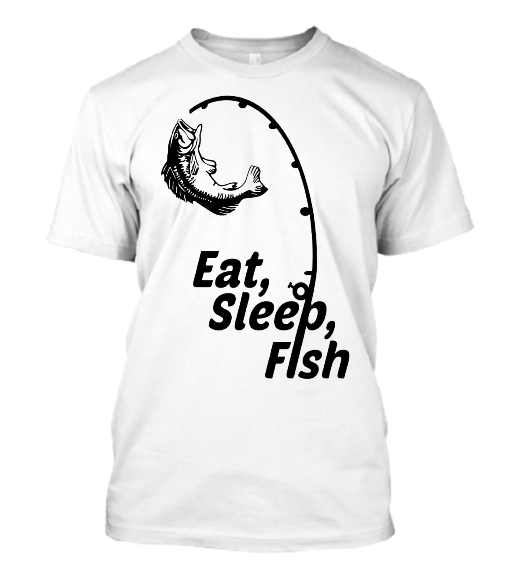 Eat Sleep Fish Fishing Rod And Jumping Fish T-Shirt